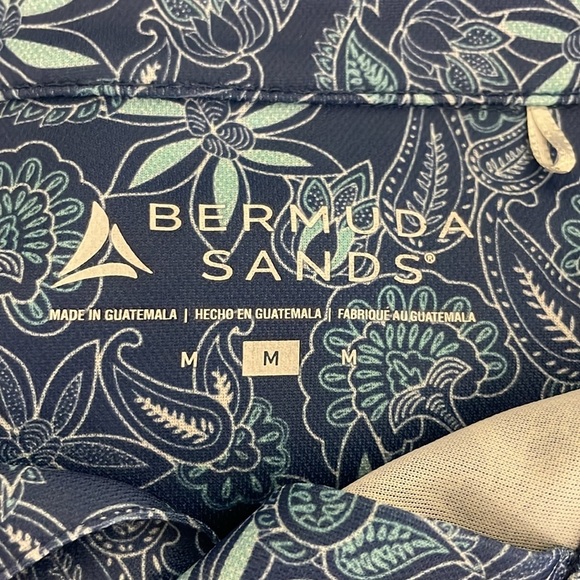 Bermuda Sands Wick Away Technology Blue Golf Polo Medium Performance Stretch UPF - Picture 6 of 6